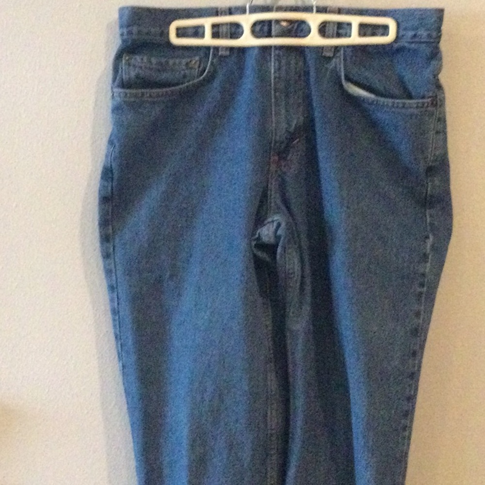 Eddie Bauer Stylish Blue Straight Leg Women's Jeans size 32x 36.